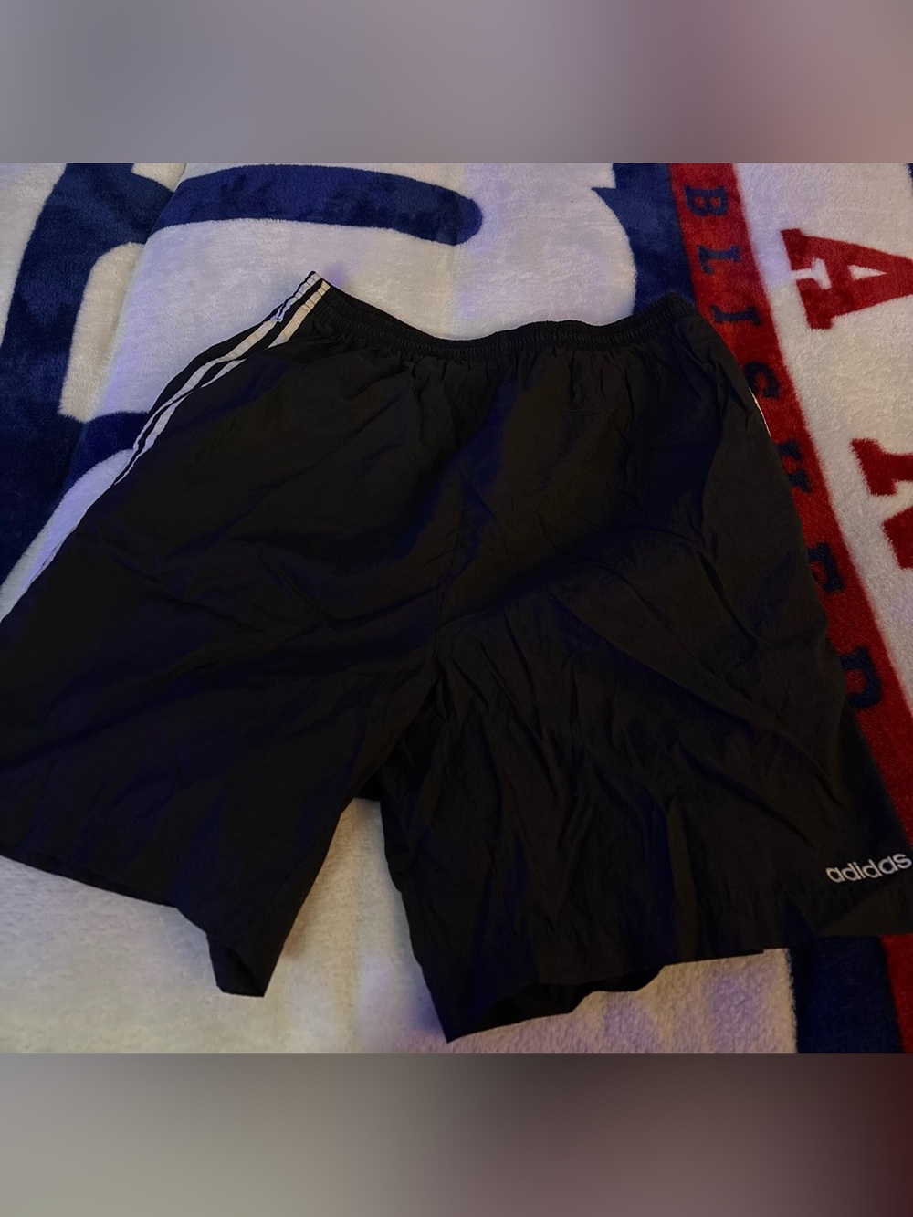 adidas Black Men’s Athletic Shorts with White Side Stripes